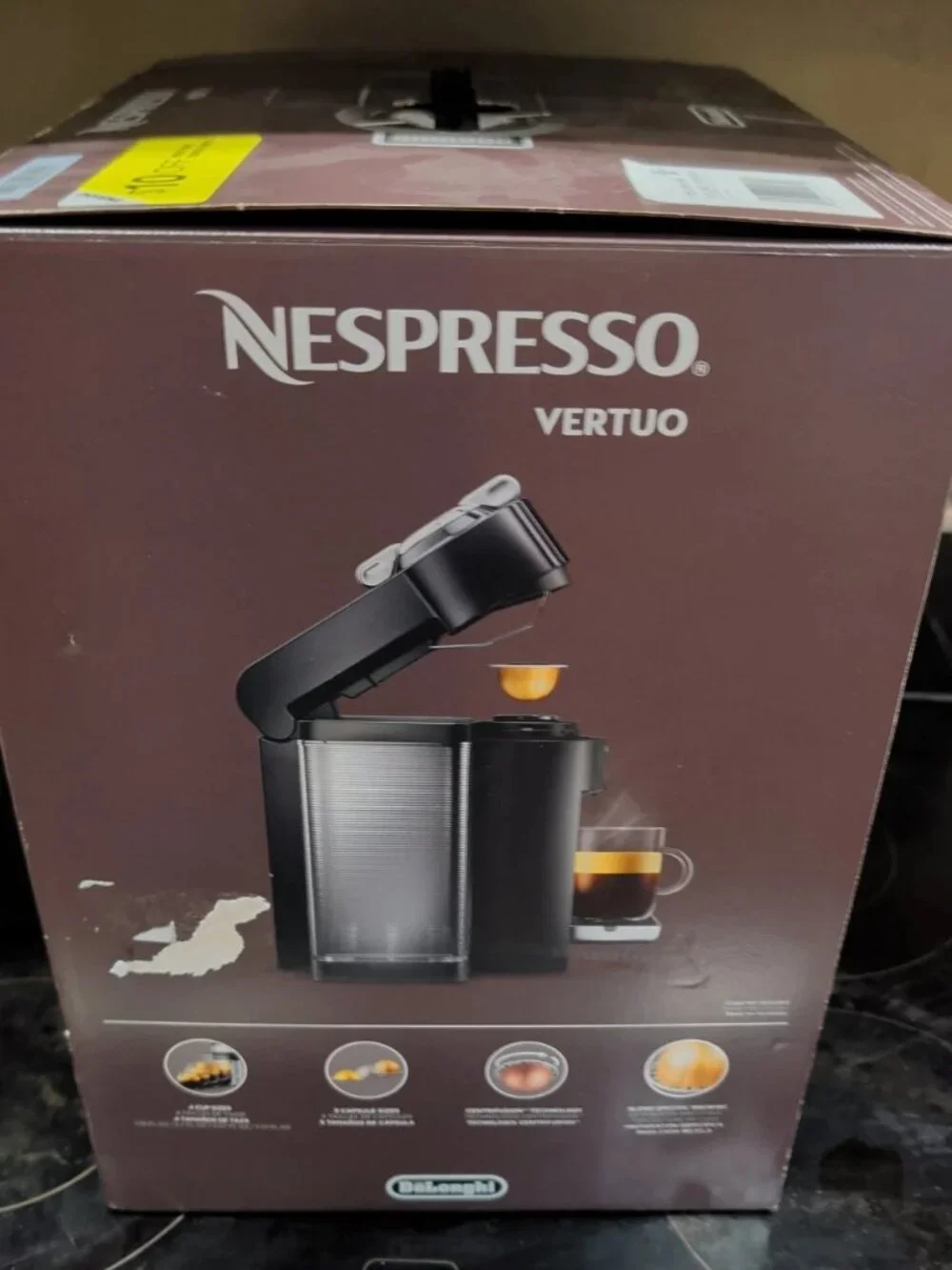 Nespresso Vertuo Coffee Espresso Machine Black ENV135B Open Box + 12 Pods